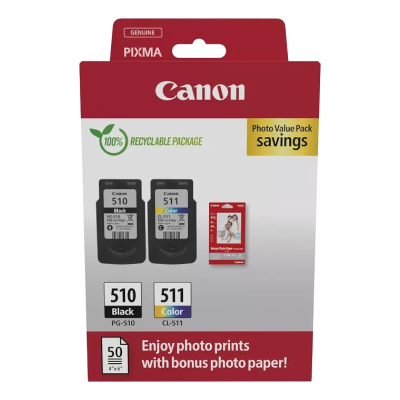 Комплект картриджів Canon PG-510 + CL-511 + Photo Paper (Value Pack) (2970B017)